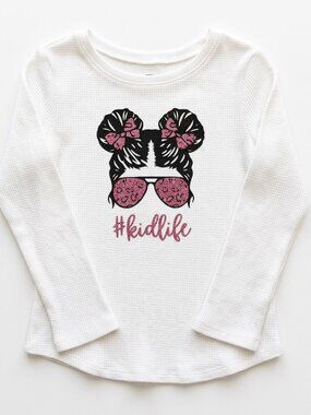 NEW Made to Order White Custom Youth Kids Long Sleeve Crew Neck